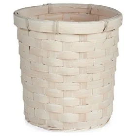 Macetero 17 x 15 x 17 cm Blanco PVC Bambú de Gift Decor, Maceteros - Ref: S3609259, Precio: 2,31 €, Descuento: %