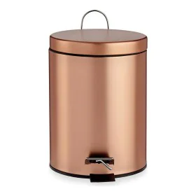 Papelera con Pedal Metal Cobre Plástico 5 L (20,5 x 27,5 x 26,5 cm) de Berilo, Cubos de basura para baño - Ref: S3609377, Pre...