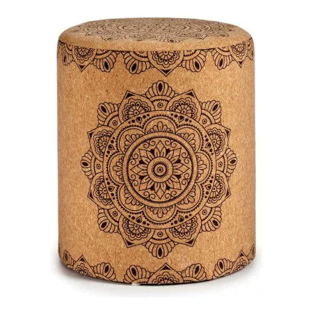 Pouf Mandala Marron MDF Liège (34 x 39 x 34 cm) de Gift Decor, Fauteuils poire - Réf : S3609556, Prix : 45,92 €, Remise : %