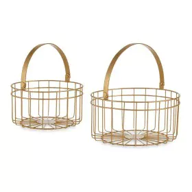 Conjunto de Cestas Dourado Metal 2 Peças de Gift Decor, Caixas e baús de arrumação - Ref: S3609592, Preço: 12,63 €, Desconto: %