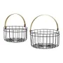 Panier Noir Doré Métal 25 x 27 x 25 cm (2 pcs) de Gift Decor, Boîtes - Réf : S3609601, Prix : 12,12 €, Remise : %