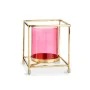 Candleholder Squared Pink Golden 11,5 x 12,6 x 11,5 cm Metal Glass by Gift Decor, Candelabras and candle holders - Ref: S3609...