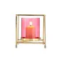 Candleholder Squared Pink Golden 11,5 x 12,6 x 11,5 cm Metal Glass by Gift Decor, Candelabras and candle holders - Ref: S3609...