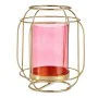 Candleholder Pink Golden Lantern Metal Glass (19 x 20 x 19 cm) by Gift Decor, Candelabras and candle holders - Ref: S3609629,...