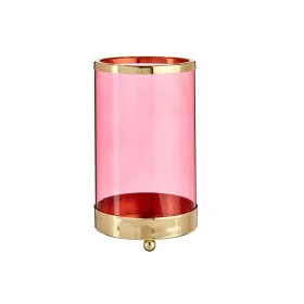 Bougeoir Rose Doré Cylindre 9,7 x 16,5 x 9,7 cm Métal verre de Gift Decor, Bougeoirs et chandeliers - Réf : S3609634, Prix : ...