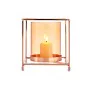 Kerzenschale karriert Kupfer Bernstein 14 x 15,5 x 14 cm Gold Metall Glas von Gift Decor, Kerzenständer und Kerzenhalter - Re...