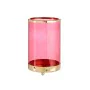 Portacandele Rosa Dorato Cilindro Metallo Vetro (12,2 x 19,5 x 12,2 cm) di Gift Decor, Candelieri e portacandele - Rif: S3609...