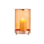 Candleholder Copper Amber Cylinder 12,2 x 19,5 x 12,2 cm Metal Glass by Gift Decor, Candelabras and candle holders - Ref: S36...