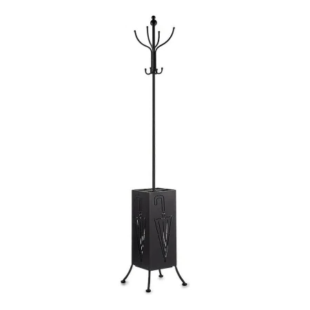 Porte-manteau porte-parapluie Noir Métal (34 x 188 x 34 cm) de Gift Decor, Portemanteaux - Réf : S3609675, Prix : 55,71 €, Re...