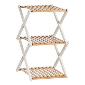 Shelves Brown White Foldable Wood (32 x 65 x 39 cm) by Gift Decor, Standing Shelf Units - Ref: S3610214, Price: 30,98 €, Disc...