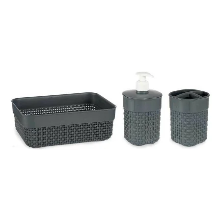 Conjunto de Banho Antracite Plástico (3 pcs) de Berilo, Jogos de acessórios para casa de banho - Ref: S3611047, Preço: 3,93 €...