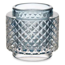 Bougeoir Bleu verre (9 x 8,8 x 9 cm) de Gift Decor, Bougeoirs et chandeliers - Réf : S3611334, Prix : 7,07 €, Remise : %