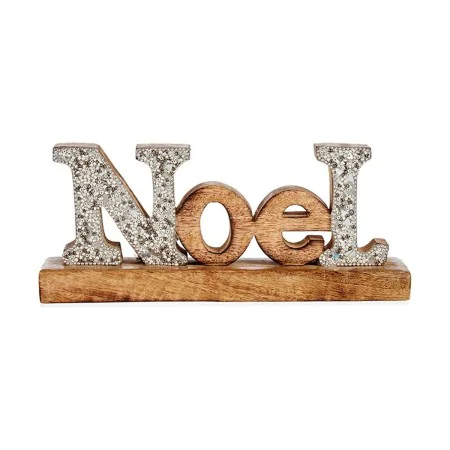 Deko-Figur Noel Glitzernd 6,5 x 10 x 25 cm Silberfarben Holz von Krist+, Weihnachten - Ref: S3611882, Preis: 11,36 €, Rabatt: %