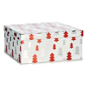 Set of decorative boxes Christmas Tree Christmas Red Silver White Cardboard by Krist+, Christmas - Ref: S3612524, Price: 37,8...