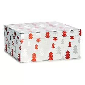 Jogo de Caixas Decorativas Árvore de Natal Natal Vermelho Prateado Branco Cartão de Krist+, Natal - Ref: S3612524, Preço: 37,...