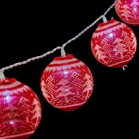 Wreath of LED Balls 2 m Christmas Tree Ø 6 cm Red White by Krist+, Christmas - Ref: S3612594, Price: 11,81 €, Discount: %