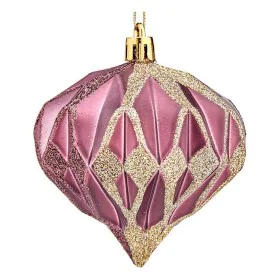 Christmas Baubles Diamond Ø 8 cm 6 Units Pink Plastic by Krist+, Christmas - Ref: S3612636, Price: 7,74 €, Discount: %