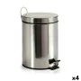 Pedal bin Silver Stainless steel Plastic 5 L (4 Units) by Berilo, Wastebaskets - Ref: S3614089, Price: 33,71 €, Discount: %