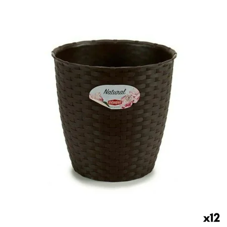 Plant pot Stefanplast Plastic Chocolate 19 x 17,5 x 19 cm (12 Units) by Stefanplast, Flower Pots - Ref: S3614378, Price: 28,4...