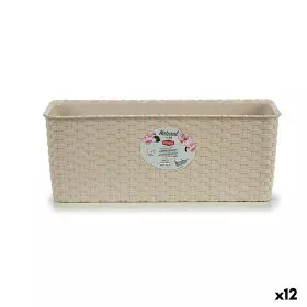 Vaso rettangolare da Balcone Stefanplast 15,5 x 13,5 x 38,5 cm Beige Plastica (12 Unità) di Stefanplast, Balconiere - Rif: S3...