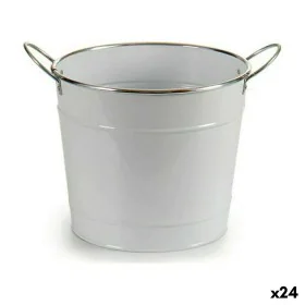 Vaso Con manici Argentato Metallo Bianco (23 x 19,5 x 30,5 cm) (24 Unità) di Ibergarden, Cachepot - Rif: S3614693, Prezzo: 96...