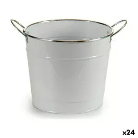 Plantador Com pegas Prateado Metal Branco (23 x 19,5 x 30,5 cm) (24 Unidades) de Ibergarden, Vasos - Ref: S3614693, Preço: 10...