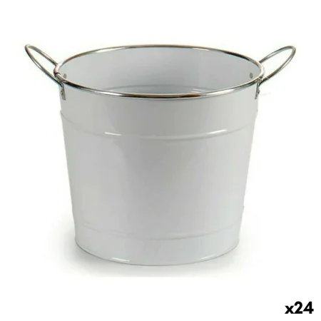 Planter With handles Silver Metal White (23 x 19,5 x 30,5 cm) (24 Units) by Ibergarden, Cachepots - Ref: S3614693, Price: 106...