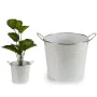 Planter With handles Silver Metal White (23 x 19,5 x 30,5 cm) (24 Units) by Ibergarden, Cachepots - Ref: S3614693, Price: 106...