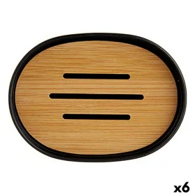 Saboneteira Preto Castanho Bambu Polipropileno 9,5 x 2,5 x 13 cm (6 Unidades) de Berilo, Suportes e dispensadores - Ref: S361...