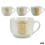 Cup Coffee Porcelain Golden White 500 ml 24 Units by BigBuy Home, Cups - Ref: S3614982, Price: 53,46 €, Discount: %