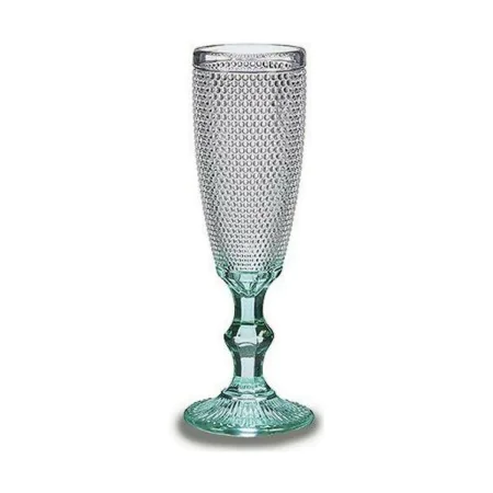 Champagne glass Points Transparent Turquoise Glass 6 Units (185 ml) by Vivalto, Champagne flute - Ref: S3615300, Price: 18,07...