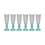 Champagne glass Points Transparent Turquoise Glass 6 Units (185 ml) by Vivalto, Champagne flute - Ref: S3615300, Price: 18,07...