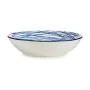 Plato Hondo Rayas Porcelana Azul Blanco 6 Unidades (20 x 4,7 x 20 cm) de Vessia, Platos y fuentes - Ref: S3615599, Precio: 17...