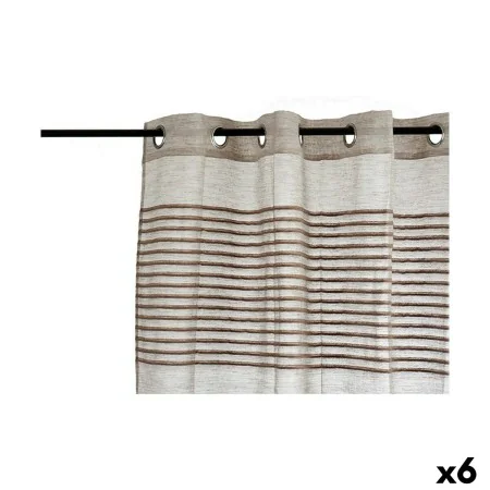 Cortina Riscas Castanho 6 Unidades (140 x 0,1 x 260 cm) de Gift Decor, Cortinas - Ref: S3616058, Preço: 66,50 €, Desconto: %