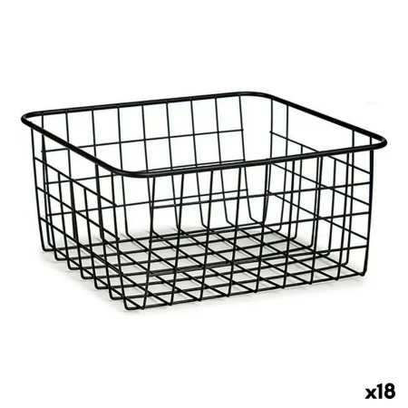 Panier Noir Acier 22 x 12,7 x 28,5 cm (18 Unités) de Kinvara, Boîtes et coffres de rangement - Réf : S3616110, Prix : 67,48 €...