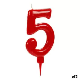 Candela Compleanno Numeri 5 Rosso (12 Unità) di BigBuy Home, Articoli per feste - Rif: S3616141, Prezzo: 13,43 €, Sconto: %