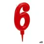 Candle Birthday Number 6 Red (12 Units) by BigBuy Home, Party items - Ref: S3616147, Price: 12,90 €, Discount: %