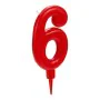 Candle Birthday Number 6 Red (12 Units) by BigBuy Home, Party items - Ref: S3616147, Price: 12,90 €, Discount: %