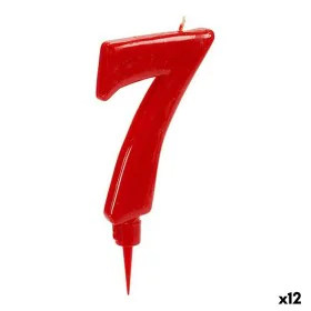 Candela Rosso Compleanno Numeri 7 (12 Unità) di BigBuy Home, Articoli per feste - Rif: S3616156, Prezzo: 13,43 €, Sconto: %