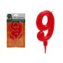 Candela Compleanno Rosso Numeri 9 (12 Unità) di BigBuy Home, Articoli per feste - Rif: S3616164, Prezzo: 12,90 €, Sconto: %