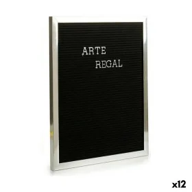 Cuadro Plateado Negro Panel 144 Letras (2,5 x 50,5 x 40,5 cm) (12 Unidades) de Gift Decor, Frontones decorativos - Ref: S3616...