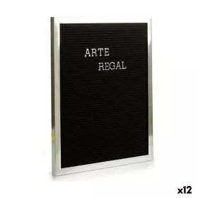 Pintura Prateado Preto Painel 144 Letras (2,5 x 50,5 x 40,5 cm) (12 Unidades) de Gift Decor, Frontões decorativos - Ref: S361...