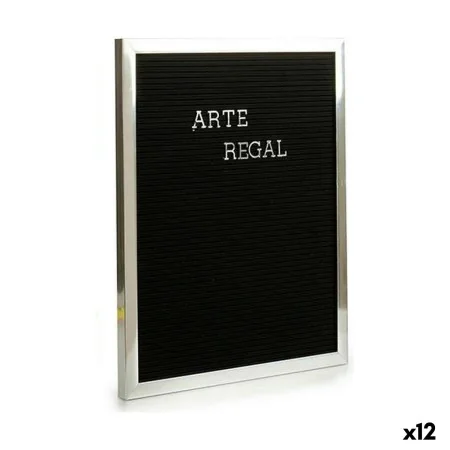 Cadre Argenté Noir Panneau 144 Lettres (2,5 x 50,5 x 40,5 cm) (12 Unités) de Gift Decor, Décorations murales - Réf : S3616170...