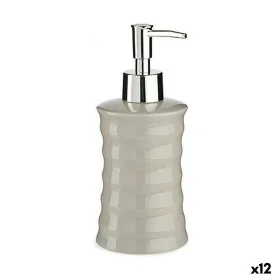 Soap Dispenser Waves Ceramic Grey Metal 12 Units (260 ml) by Berilo, Stands and dispensers - Ref: S3616224, Price: 40,81 €, D...