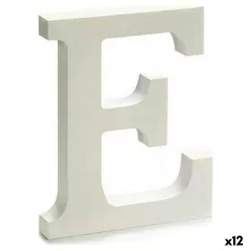 Letter E Wood White (1,8 x 21 x 17 cm) (12 Units) by Pincello, Letters & Numbers - Ref: S3616249, Price: 9,52 €, Discount: %