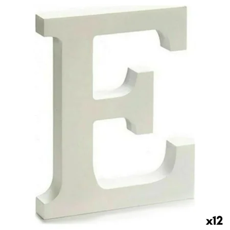 Lettre E Bois Blanc (1,8 x 21 x 17 cm) (12 Unités) de Pincello, Lettres et chiffres - Réf : S3616249, Prix : 9,52 €, Remise : %