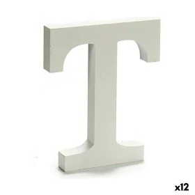 Lettre T Bois Blanc (1,8 x 21 x 17 cm) (12 Unités) de Pincello, Lettres et chiffres - Réf : S3616266, Prix : 10,59 €, Remise : %