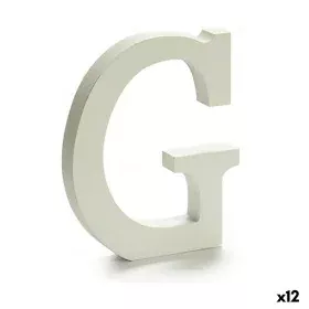 Letter G Wood White (1,8 x 21 x 17 cm) (12 Units) by Pincello, Letters & Numbers - Ref: S3616272, Price: 9,52 €, Discount: %