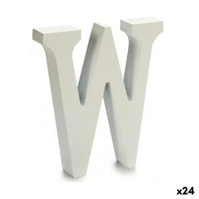 Letter W Wood White (2 x 16 x 14,5 cm) (24 Units) by Pincello, Letters & Numbers - Ref: S3616275, Price: 14,62 €, Discount: %