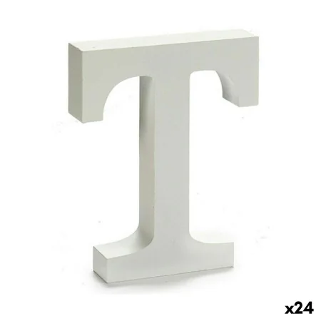 Letter T Wood White (2 x 16 x 14,5 cm) (24 Units) by Pincello, Letters & Numbers - Ref: S3616282, Price: 14,02 €, Discount: %